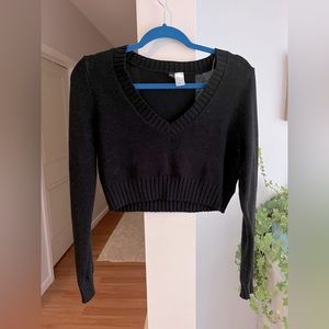 Buy 1 Get 1 50% Off DIVIDED Black V-Neck Long Sleeve Cropped Sweater